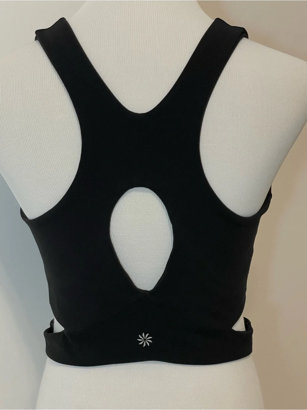 Athleta Black High-Neck Cut-Out Wrap Crop Tank Top Medium